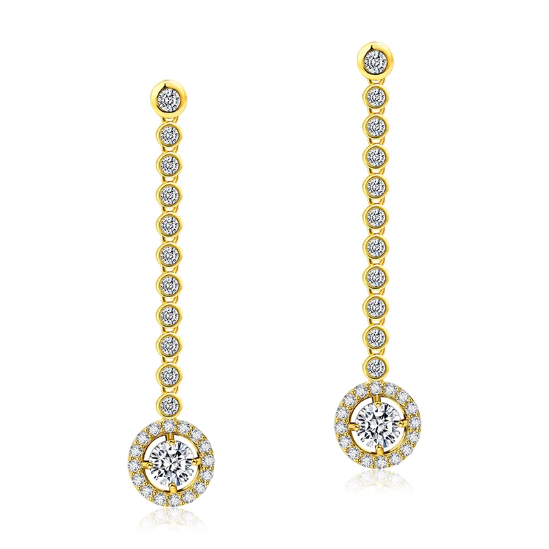 Europe and the United States Stone Earrings High-grade Luxury Full of made by BlueOne Jewelry