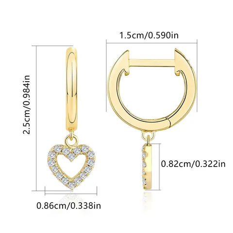 Europe and the United States Earrings Love Heart Geometric Diamond Earrings - view 3