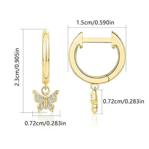 Europe and the United States Earrings Butterfly Geometric Diamond Earrings - view 3
