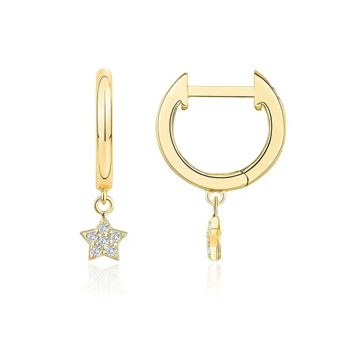 Europe and the United States Earrings Five-pointed Star-shaped Geometric Diamond Earrings - Plated Brass jewelry made by BlueOne Jewelry