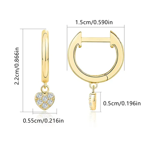 Europe and the United States Earrings Heart Geometric Diamond Earrings - view 3