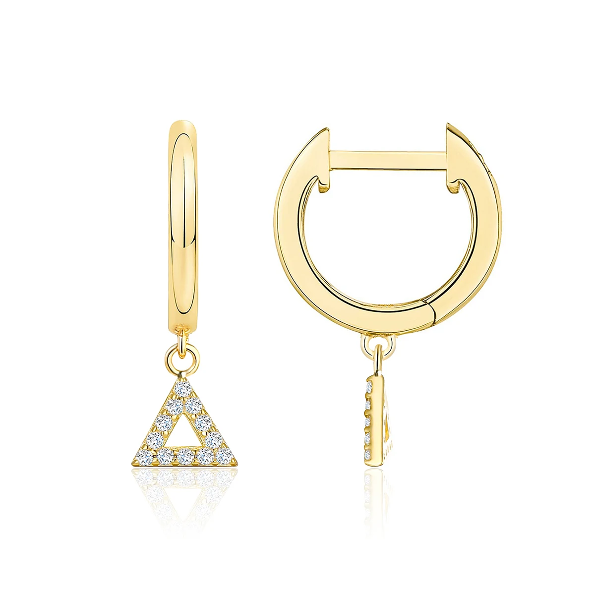 Europe and the United States Earrings Triangle Geometry Diamond Earrings made by BlueOne Jewelry