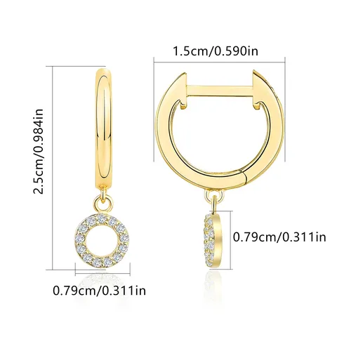 Europe and the United States Earrings Round Geometric Diamond Earrings - view 3