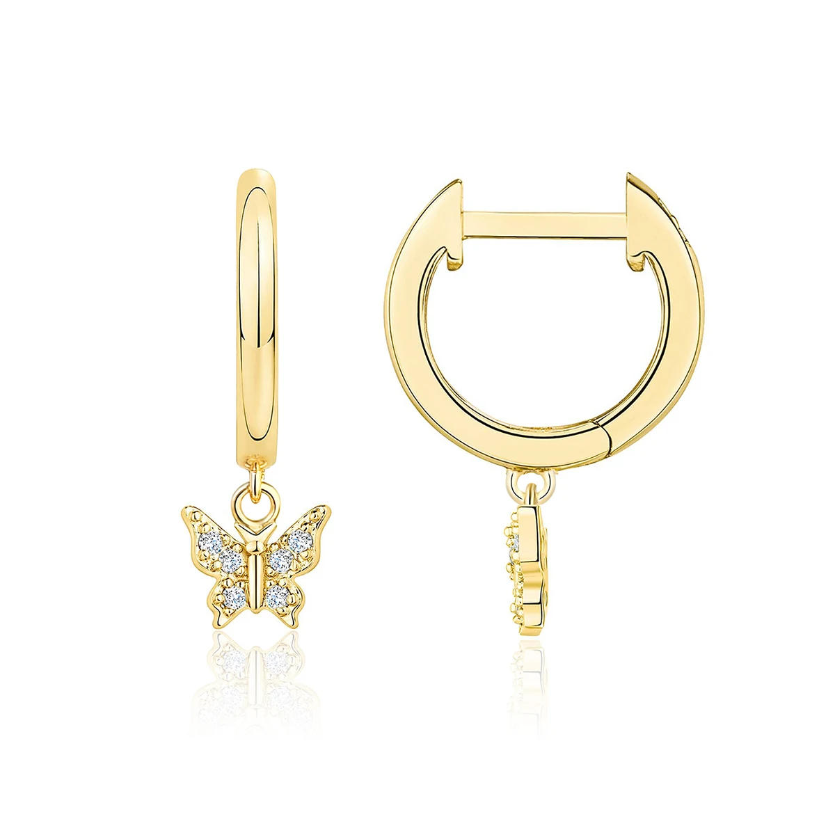 Europe and the United States Earrings Butterfly Geometric Diamond Earrings made by BlueOne Jewelry