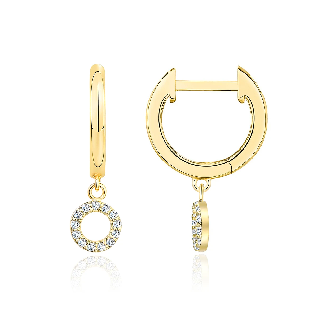 Europe and the United States Earrings Round Geometric Diamond Earrings made by BlueOne Jewelry