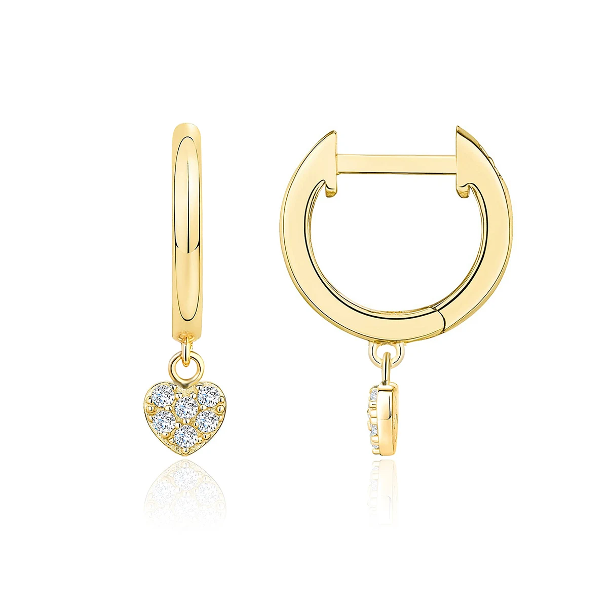 Europe and the United States Earrings Heart Geometric Diamond Earrings made by BlueOne Jewelry