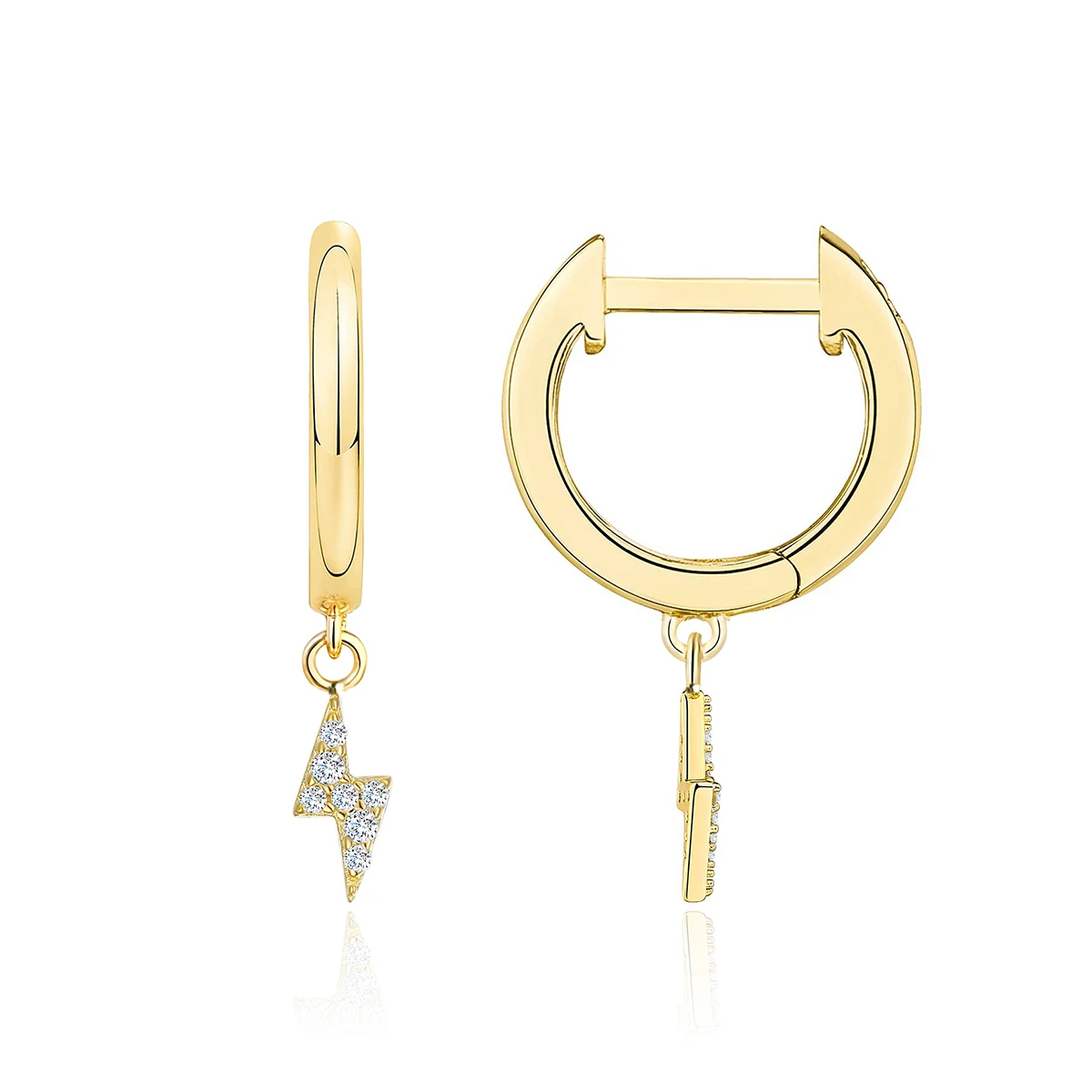 Europe and the United States Earrings Z-shaped Geometric Diamond Earrings made by BlueOne Jewelry