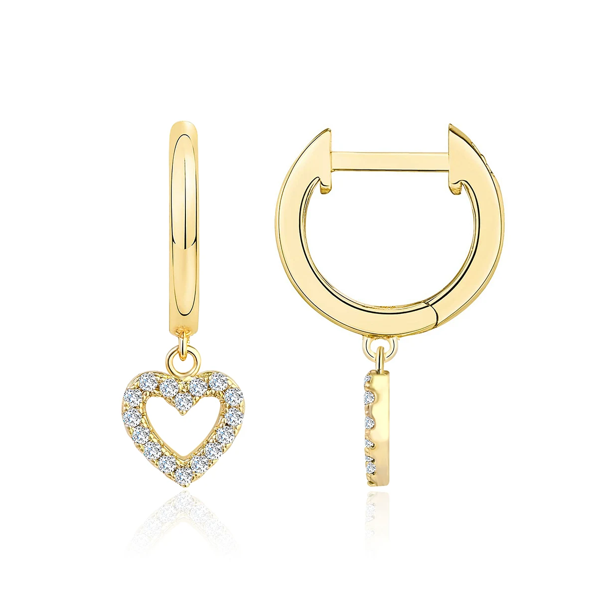 Europe and the United States Earrings Love Heart Geometric Diamond Earrings made by BlueOne Jewelry