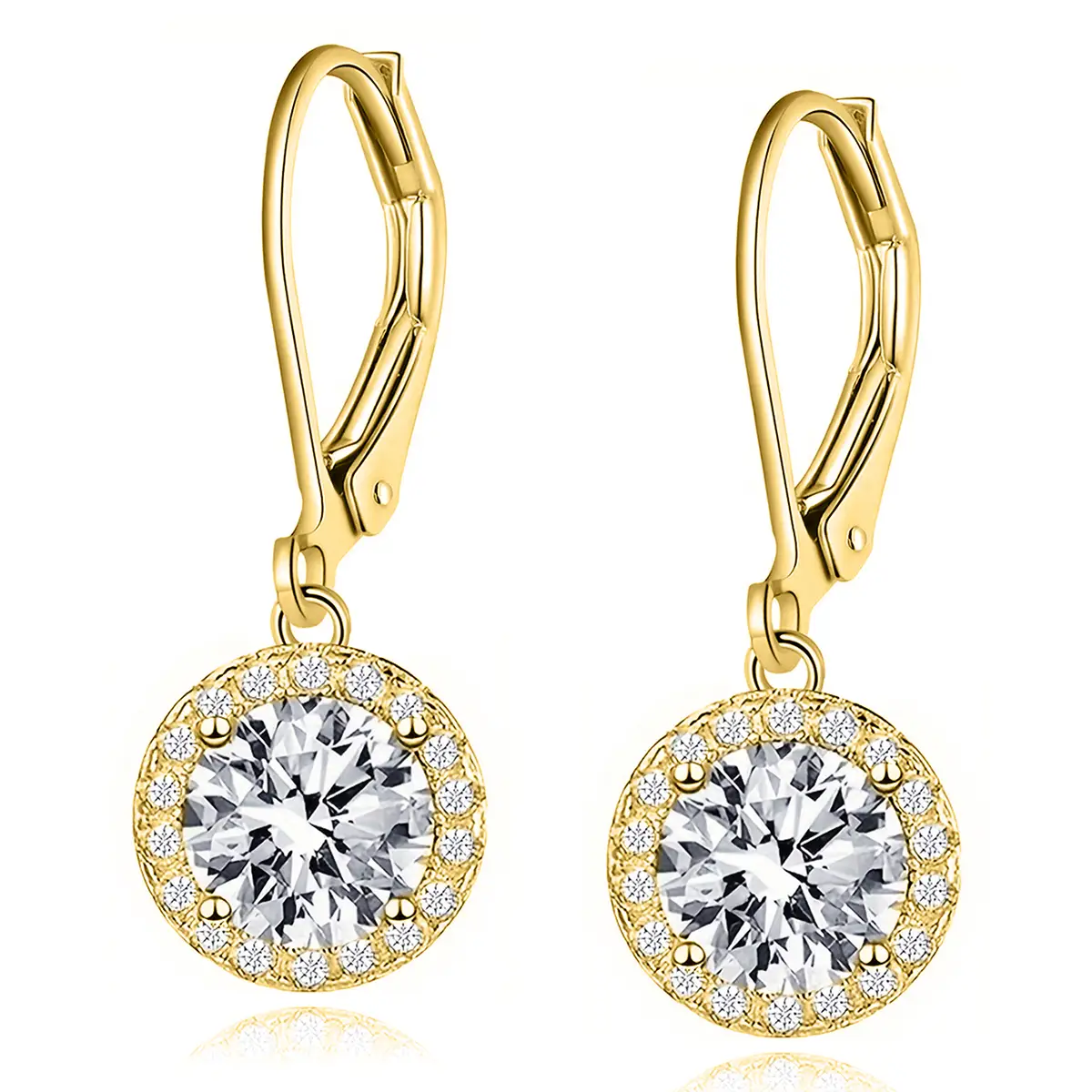 Europe and the United States Light Luxury Temperament Earrings Micro-set Zirconia made by BlueOne Jewelry