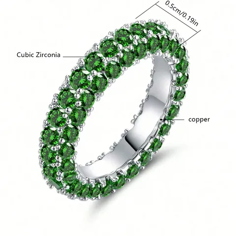 Plated Brass Europe and the United States Simple Three-sided Zirconia Design Sense Ring - view 3