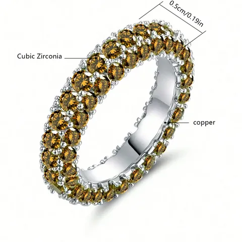 Europe and the United States Simple Three-sided Zirconia Design Sense Ring - view 3