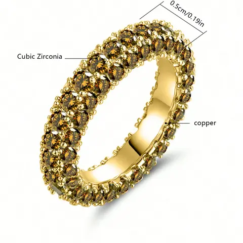 Cubic Zirconia Europe and the United States Simple Three-sided Zirconia Design Sense Ring - view 3