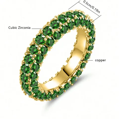 Hip-hop Europe and the United States Simple Three-sided Zirconia Design Sense Ring - view 3