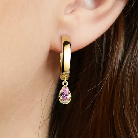 Europe and the United States Water Drop-shaped Diamond Earrings Fashion Creative - view 2