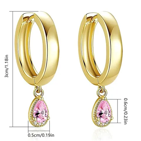 Europe and the United States Water Drop-shaped Diamond Earrings Fashion Creative - view 3