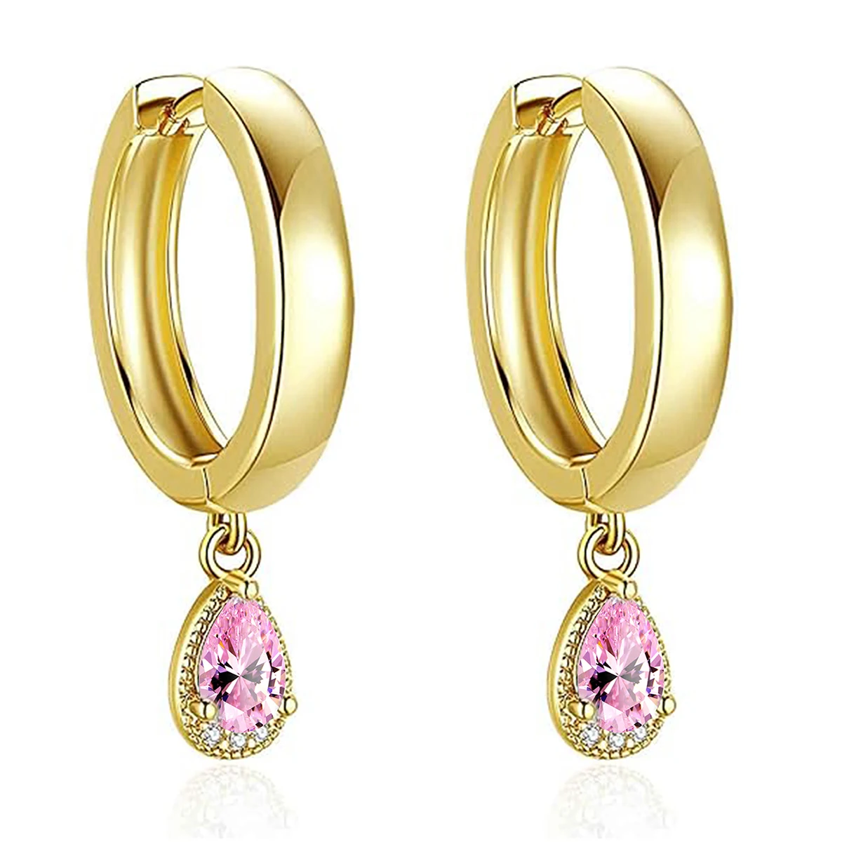 Europe and the United States Water Drop-shaped Diamond Earrings Fashion Creative made by BlueOne Jewelry