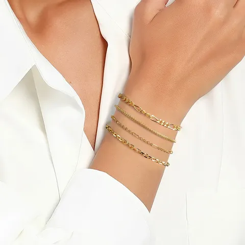 Europe and the United States Jewelry Gold-plated Beach Flat Chain Sexy Charm Bracelet - view 2