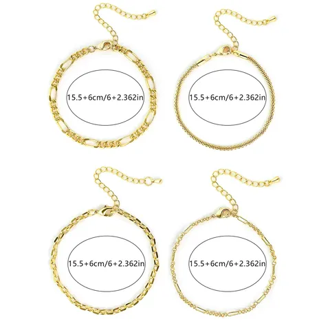 Europe and the United States Jewelry Gold-plated Beach Flat Chain Sexy Charm Bracelet - view 3