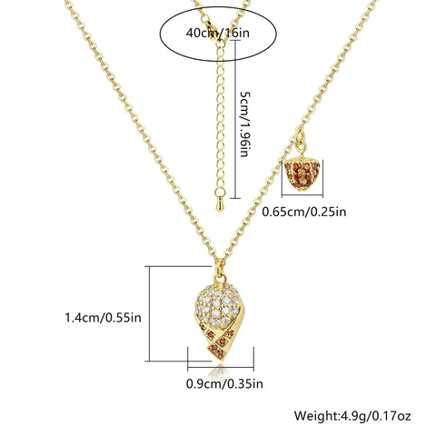 Europe and the United States Jewelry Sparkling Full of Diamonds Cute Pendant Necklace - view 3