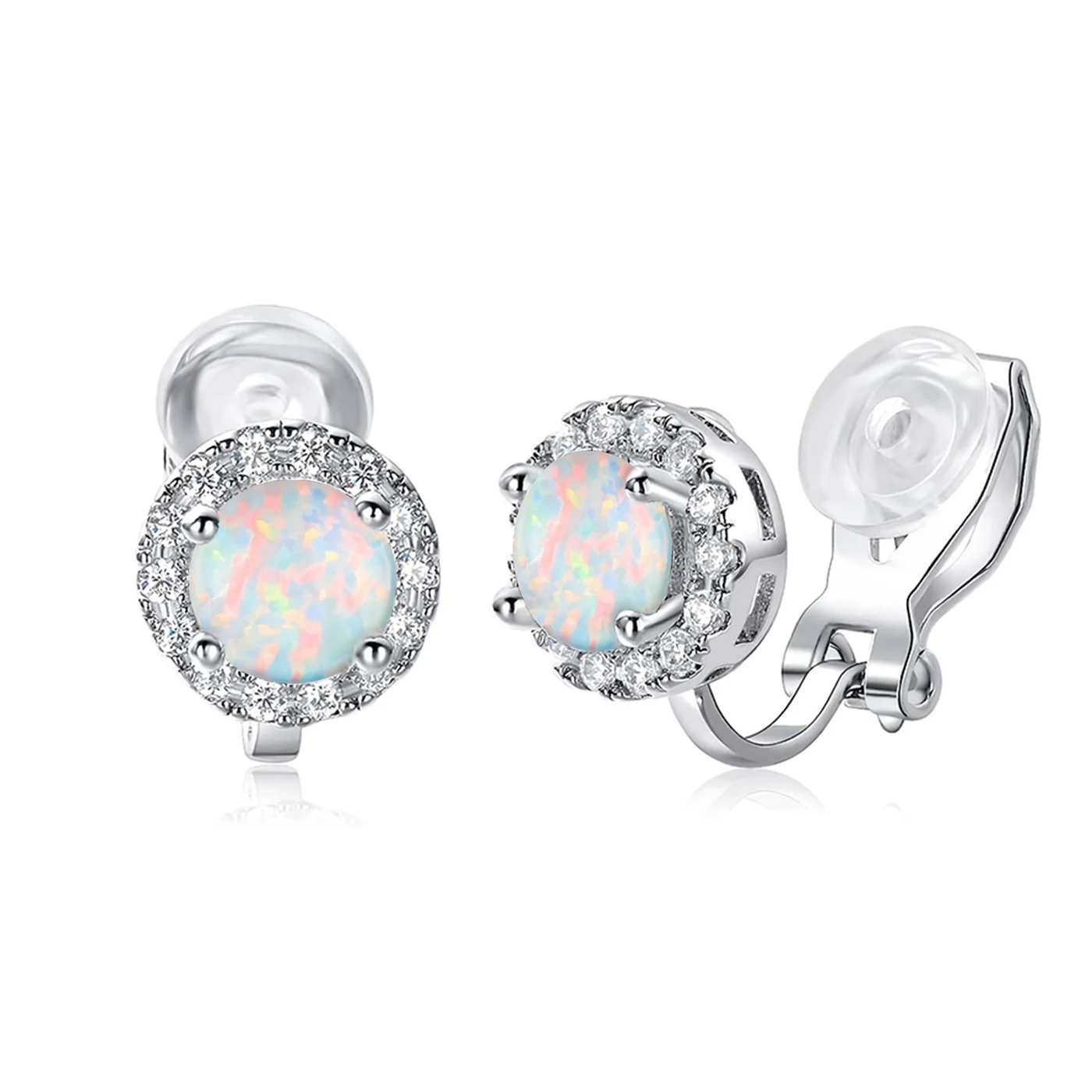 Opal Europe and the United States Jewelry Without Ear Holes Ear Clips Stud Earrings made by BlueOne Jewelry
