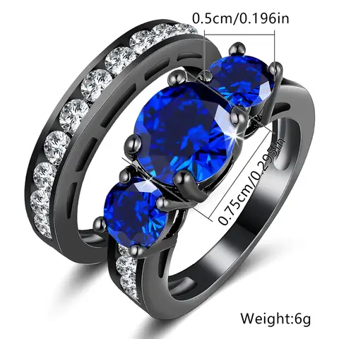Europe and the United States Ladies Fashion Ring Hand Jewelry Round - view 3