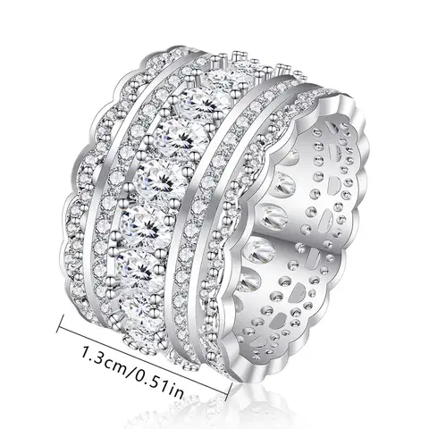 Europe and the United States Light Luxury Full of Diamonds Micro-set Ring - view 3