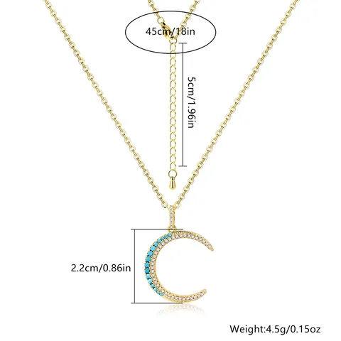 Europe and the United States Light Luxury Moon Pendant Necklace Female - view 3