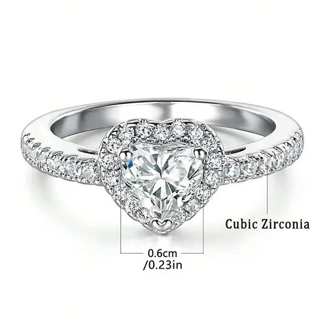 Europe and the United States Love Zircon Ring Elegant Sweet French - view 3