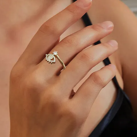 Europe and the United States Devil’s Eye Micro-set Zirconia Copper Ring - view 2