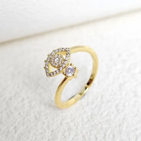 Europe and the United States Devil’s Eye Micro-set Zirconia Copper Ring - Brass jewelry made by BlueOne Jewelry