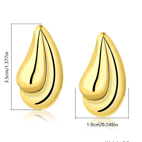 Europe and the United States Drop-shaped Earrings Textured Titanium Steel Plated - view 3