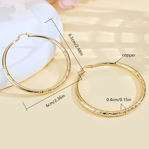 Plated Brass Europe and the United States Fashion Exaggerated Large Circle Earrings Personalized - view 3