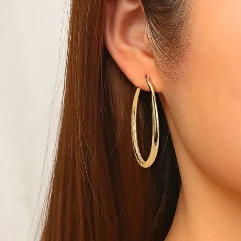 Plated Brass Europe and the United States Fashion Exaggerated Large Circle Earrings Personalized - view 2