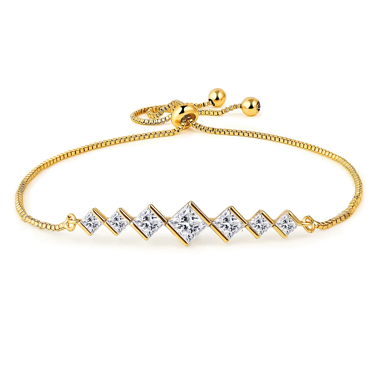 Europe and the United States Fashion Simple Square Zircon Bracelet Female made by BlueOne Jewelry