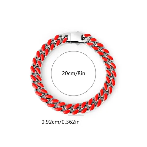 Europe and the United States Hip-hop Stainless Steel Color Drip Oil Charm Bracelet - Style 5652 - view 3
