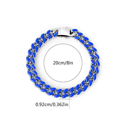 Europe and the United States Hip-hop Stainless Steel Color Drip Oil Charm Bracelet - view 3