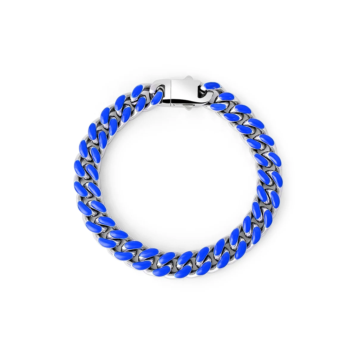 Europe and the United States Hip-hop Stainless Steel Color Drip Oil Charm Bracelet made by BlueOne Jewelry