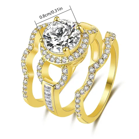Plated Brass Europe and the United States Finger Ring Ladies Ring Retro Round - view 3