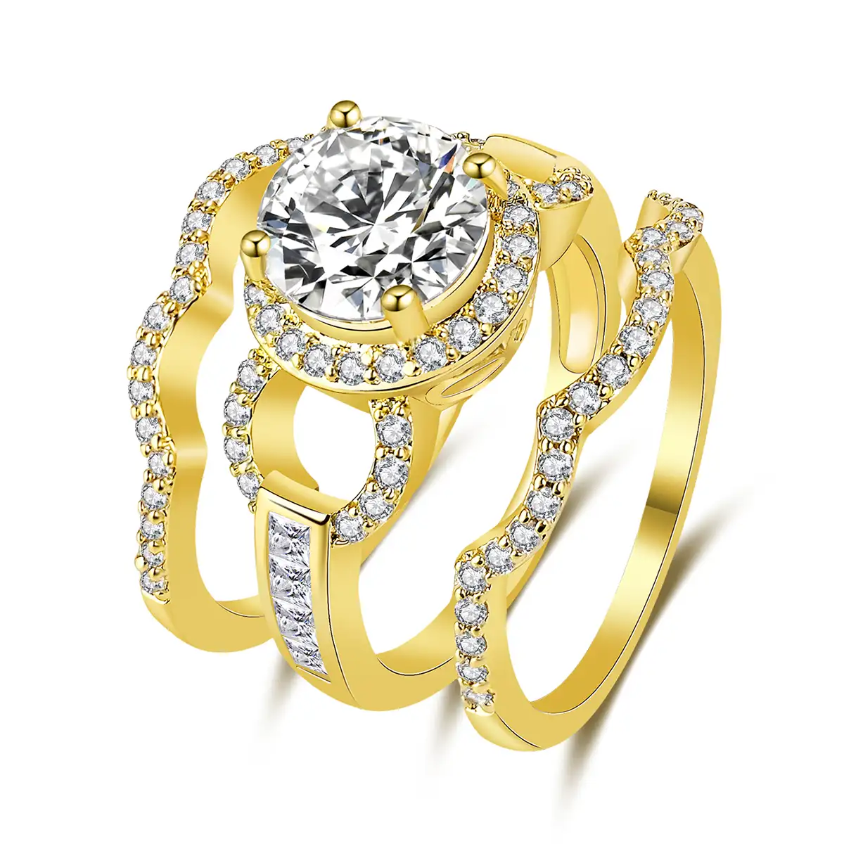 Plated Brass Europe and the United States Finger Ring Ladies Ring Retro Round made by BlueOne Jewelry