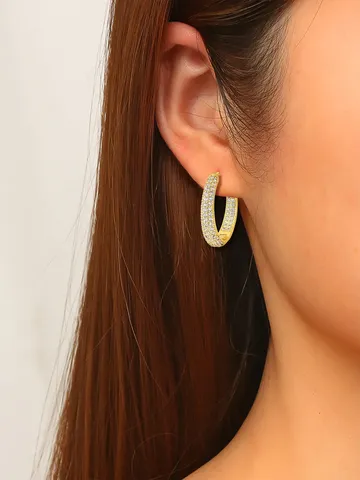 Europe and the United States Men and Women Earrings Full of - view 2