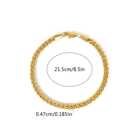 Plated Brass Europe and the United States Models Personalized Embossed Chain Men’s Bracelets - view 3