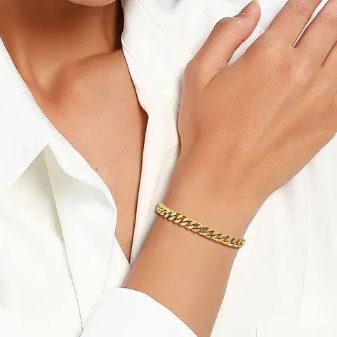 Plated Brass Europe and the United States Models Personalized Embossed Chain Men’s Bracelets - view 2