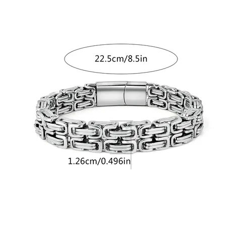 Europe and the United States Models Personalized Embossed Chain Men’s Bracelets - view 3
