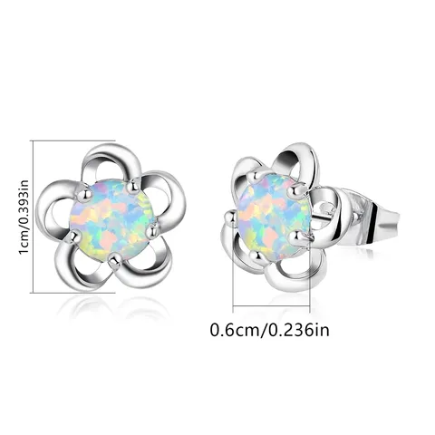 Europe and the United States Opal Earrings Luxury Flowers Creative Imitation - view 3