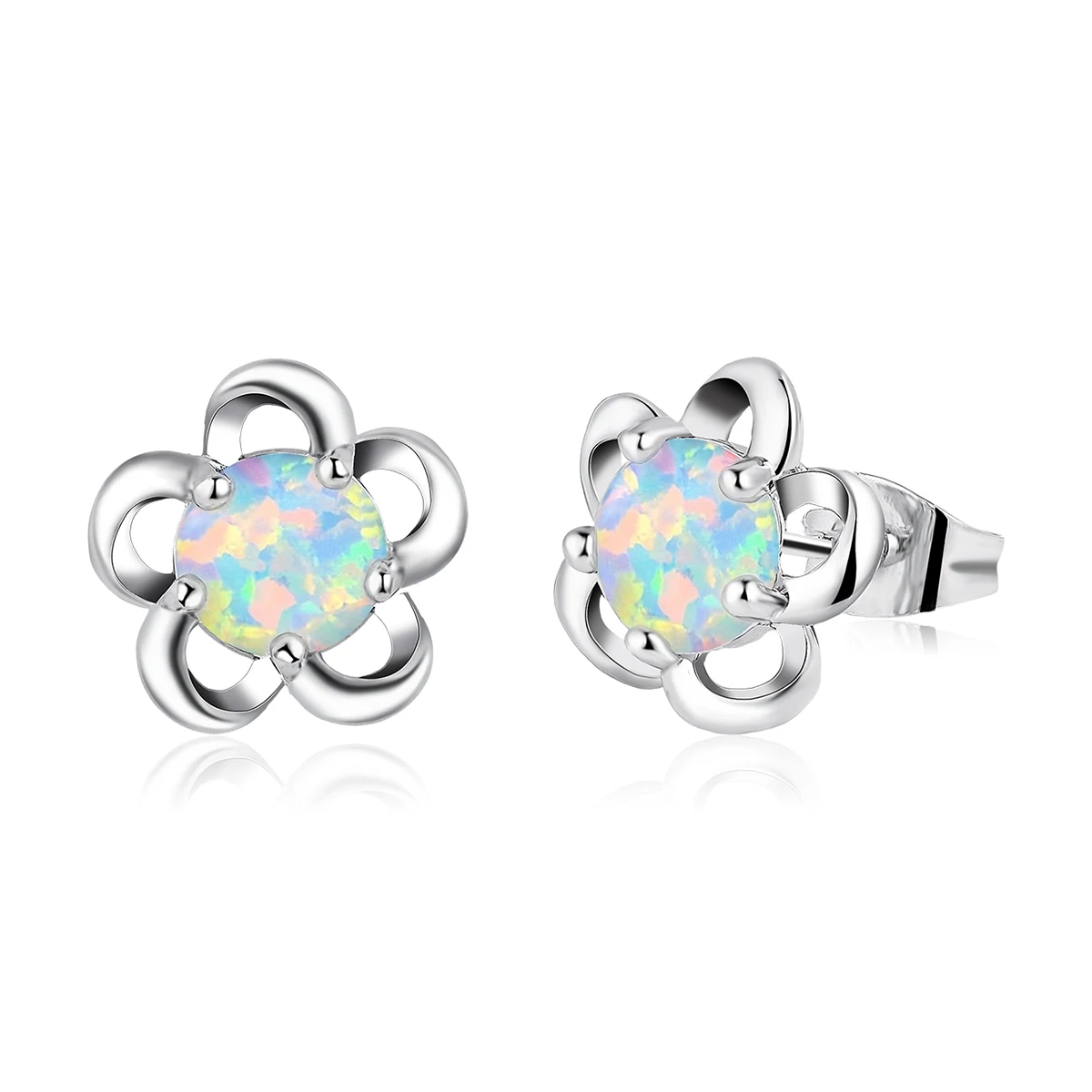 Europe and the United States Opal Earrings Luxury Flowers Creative Imitation made by BlueOne Jewelry