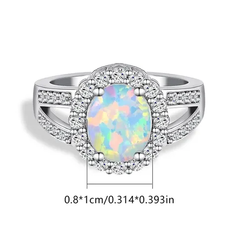 Europe and the United States Ladies Imitation Australian Gemstone Ring Artificial - view 3