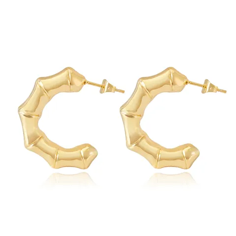 Europe and the United States Best-selling Flexible Line C-shaped Earrings Personalized - Plated Brass jewelry made by BlueOne Jewelry