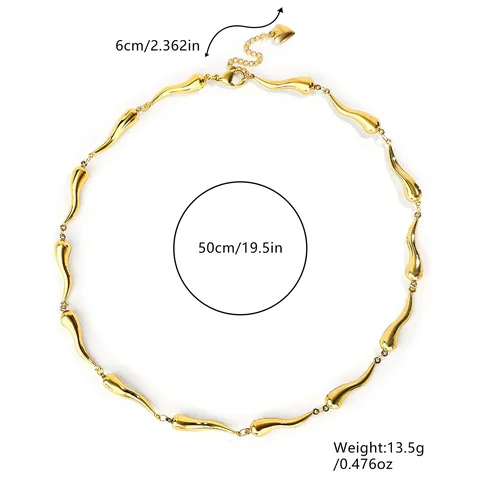 Europe and the United States Niche Design Minimalist Metal Droplets Splicing Collarbone Chain - view 3