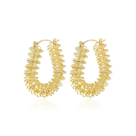Europe and the United States Niche Design Twisted Irregular Earrings Female - Plated Brass jewelry made by BlueOne Jewelry