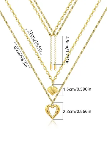 Europe and the United States Pendant Love Hip-hop Necklace Two Sets - view 3